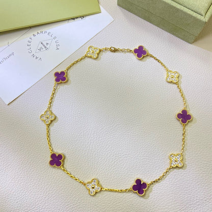 „Glow Jewelry“ KLEE 10 MOTIVE LILA VIOLETTER DIAMANTHURHALS