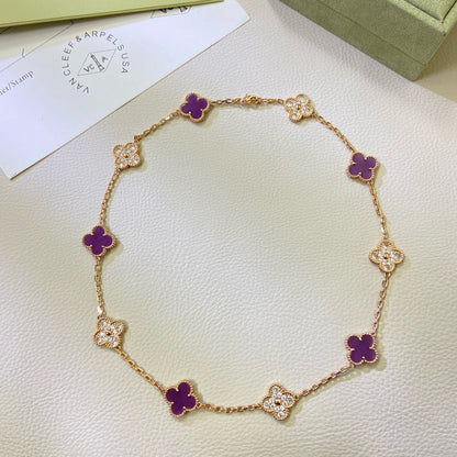 „Glow Jewelry“ KLEE 10 MOTIVE LILA VIOLETTER DIAMANTHURHALS