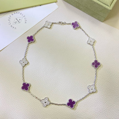 „Glow Jewelry“ KLEE 10 MOTIVE LILA VIOLETTER DIAMANTHURHALS