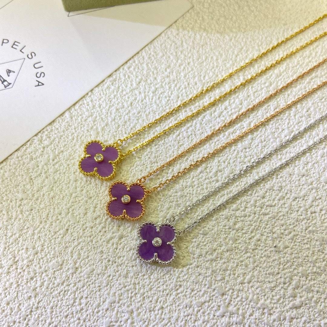 ¡®Glow Jewelry¡¯KLEE 15MM DIAMANT LILA VIOLETT HALSKETTE
