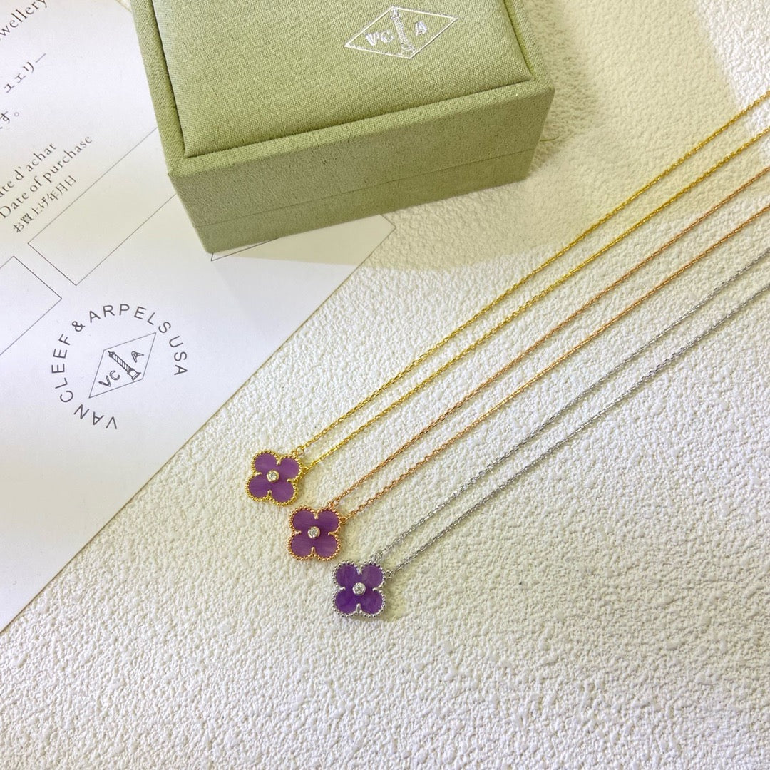 ¡®Glow Jewelry¡¯KLEE 15MM DIAMANT LILA VIOLETT HALSKETTE