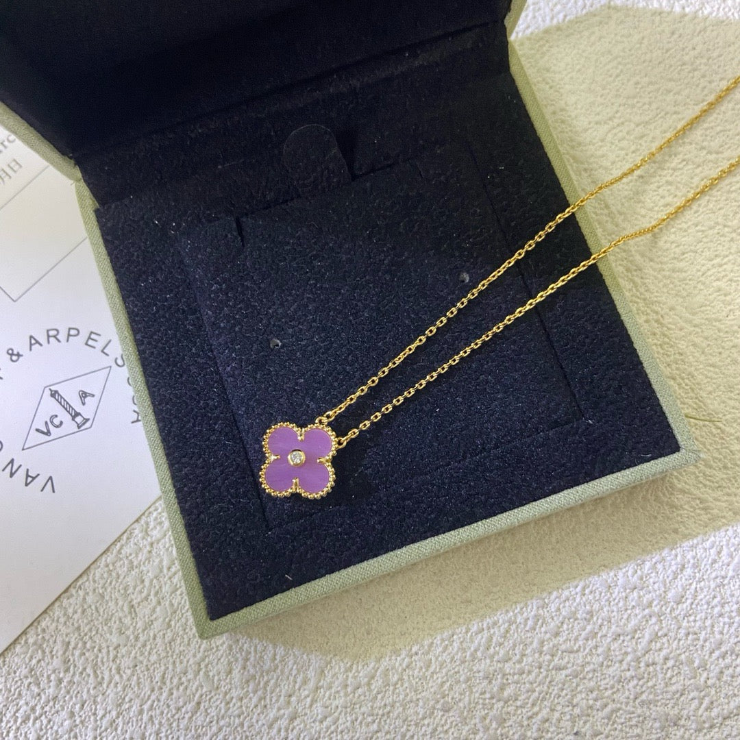¡®Glow Jewelry¡¯KLEE 15MM DIAMANT LILA VIOLETT HALSKETTE