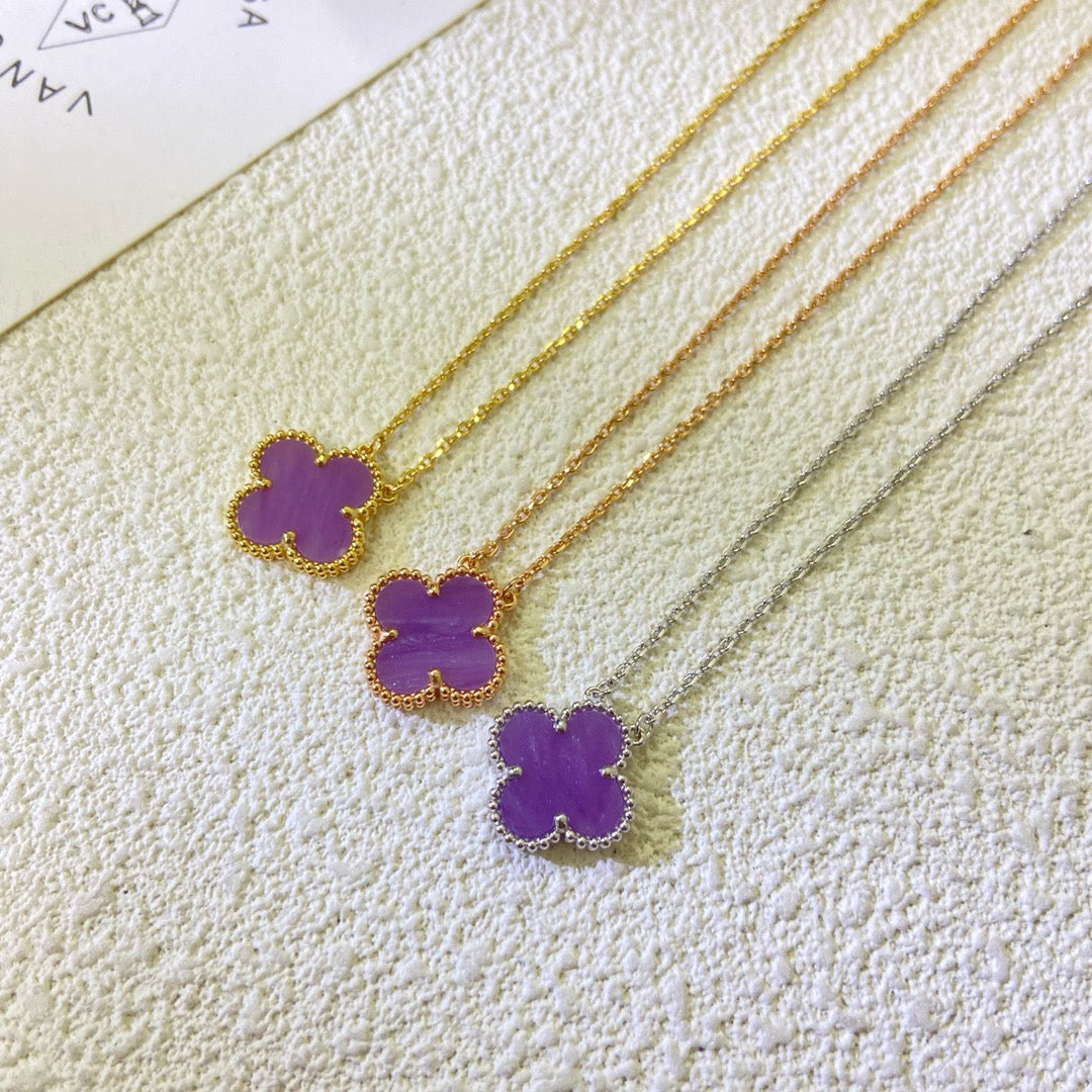 ¡®Glow Jewelry¡¯CLOVER 15MM LILA VIOLETT HALSKETTE