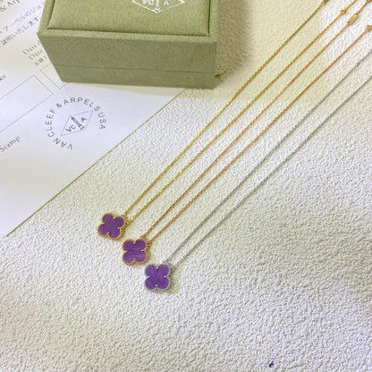 ¡®Glow Jewelry¡¯CLOVER 15MM LILA VIOLETT HALSKETTE