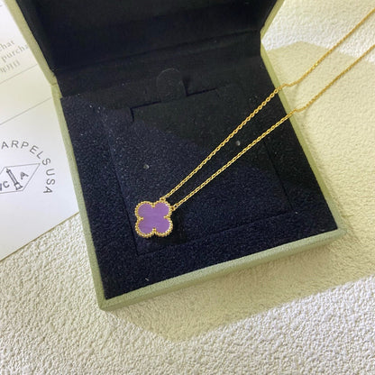 ¡®Glow Jewelry¡¯CLOVER 15MM LILA VIOLETT HALSKETTE