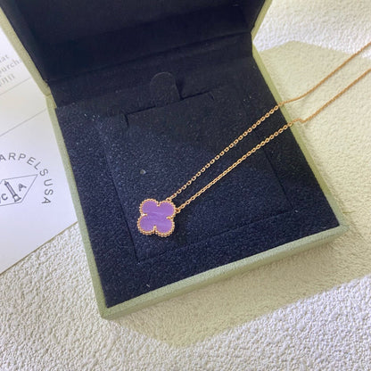 ¡®Glow Jewelry¡¯CLOVER 15MM LILA VIOLETT HALSKETTE