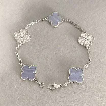 [Glow Jewelry]Neue KOLLEKTION „CLOVER 5 MOTIF PURPLE CHALCEDONY BRACELET“