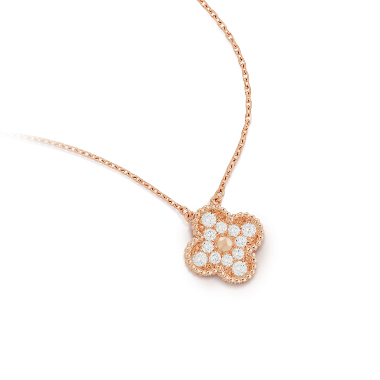 ¡®Glow Jewelry¡¯CLOVER 15MM DIAMOND SINGLE FLOWER NECKLACE