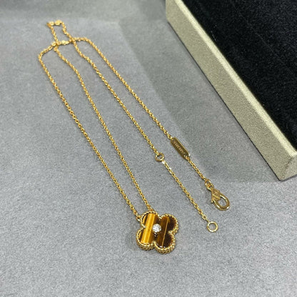 ¡®Glow Jewelry¡¯CLOVER 15MM DIAMOND AND YELLOW TIGER'S EYE AGATE necklace