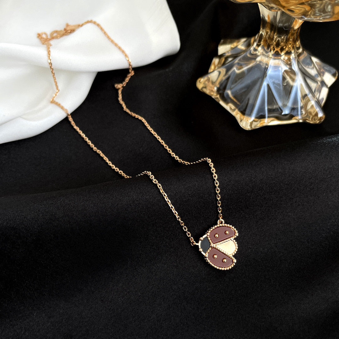 ¡®Glow Jewelry¡¯Glücks-Karneol-Marienkäfer-Halskette