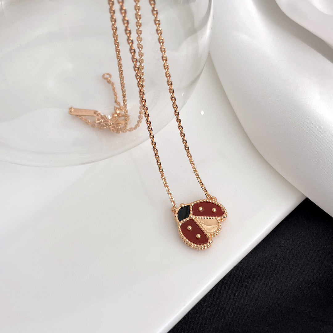 ¡®Glow Jewelry¡¯Glücks-Karneol-Marienkäfer-Halskette