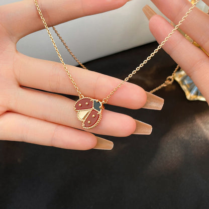 ¡®Glow Jewelry¡¯Glücks-Karneol-Marienkäfer-Halskette