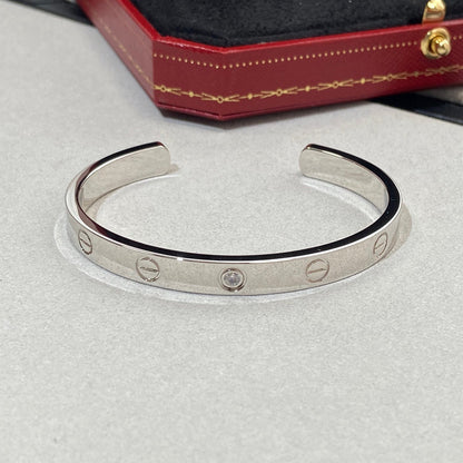 [Glow Jewelry]LOVE BRACELET 6.1MM 1 DIAMOND OPEN CUFF