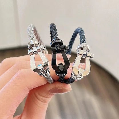 ¡®Glow Jewelry¡¯FORCE LARGE HORSESHOE HALF DIAMOND BRACELET SILVER