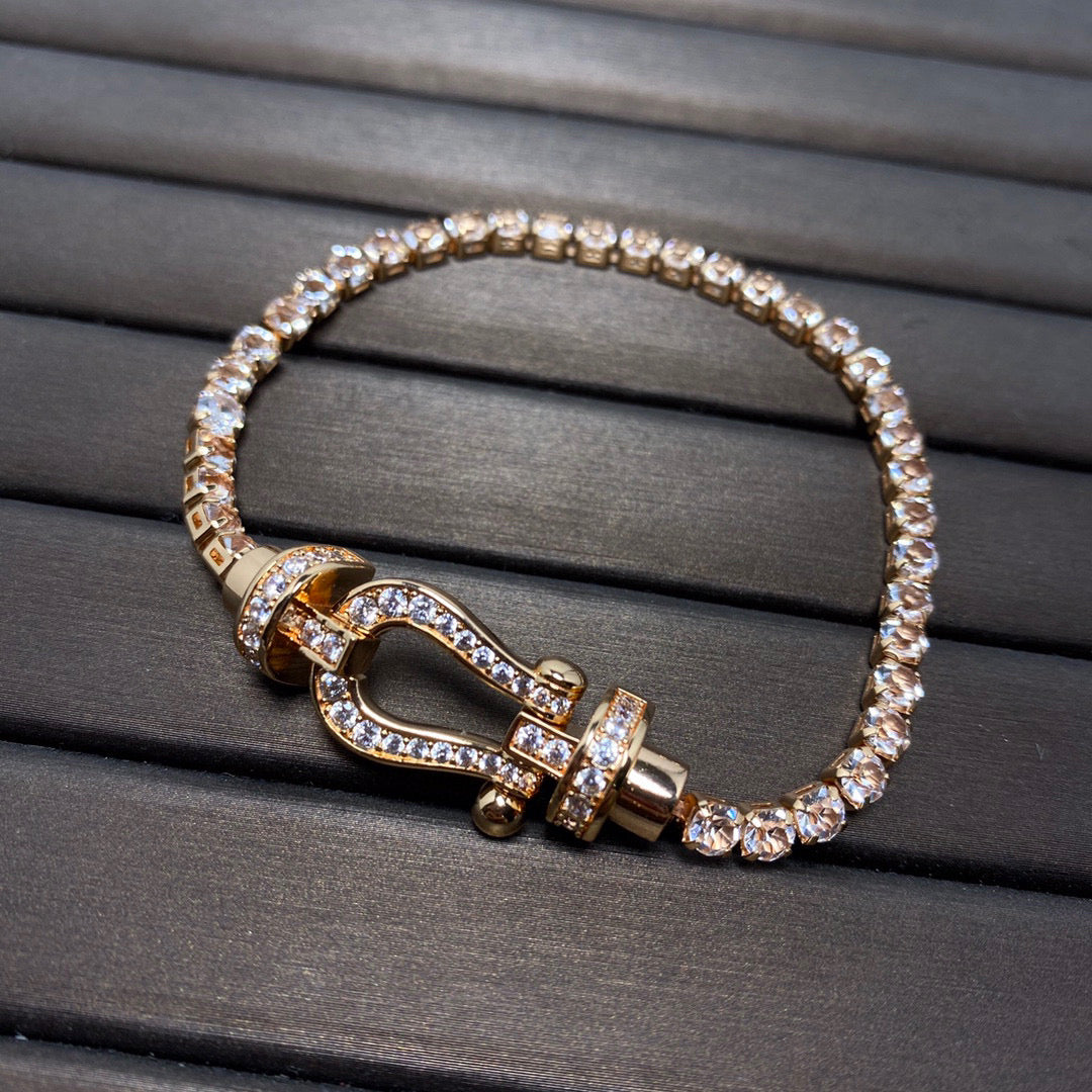 ¡®Glow Jewelry¡¯FORCE  LARGE HORSESHOE FULL DIAMOND TENNIS BRACELET
