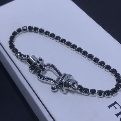 [Glow Jewelry]FORCE  LARGE HORSESHOE FULL DIAMOND TENNIS BRACELET