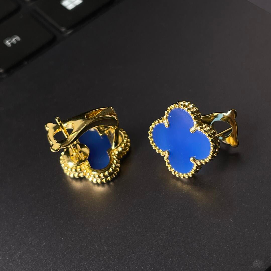 [Glow Jewelry] KLEEBALL GROSS (20mm) 1 MOTIV BLAUE PERLMUTT-OHRSTECKER
