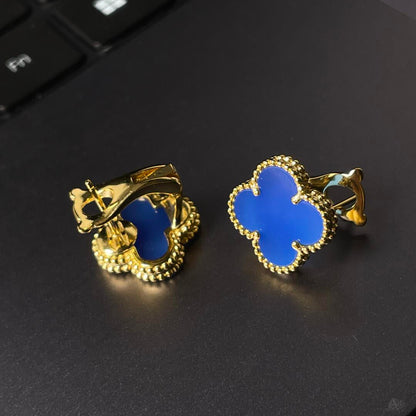 [Glow Jewelry] KLEEBALL GROSS (20mm) 1 MOTIV BLAUE PERLMUTT-OHRSTECKER