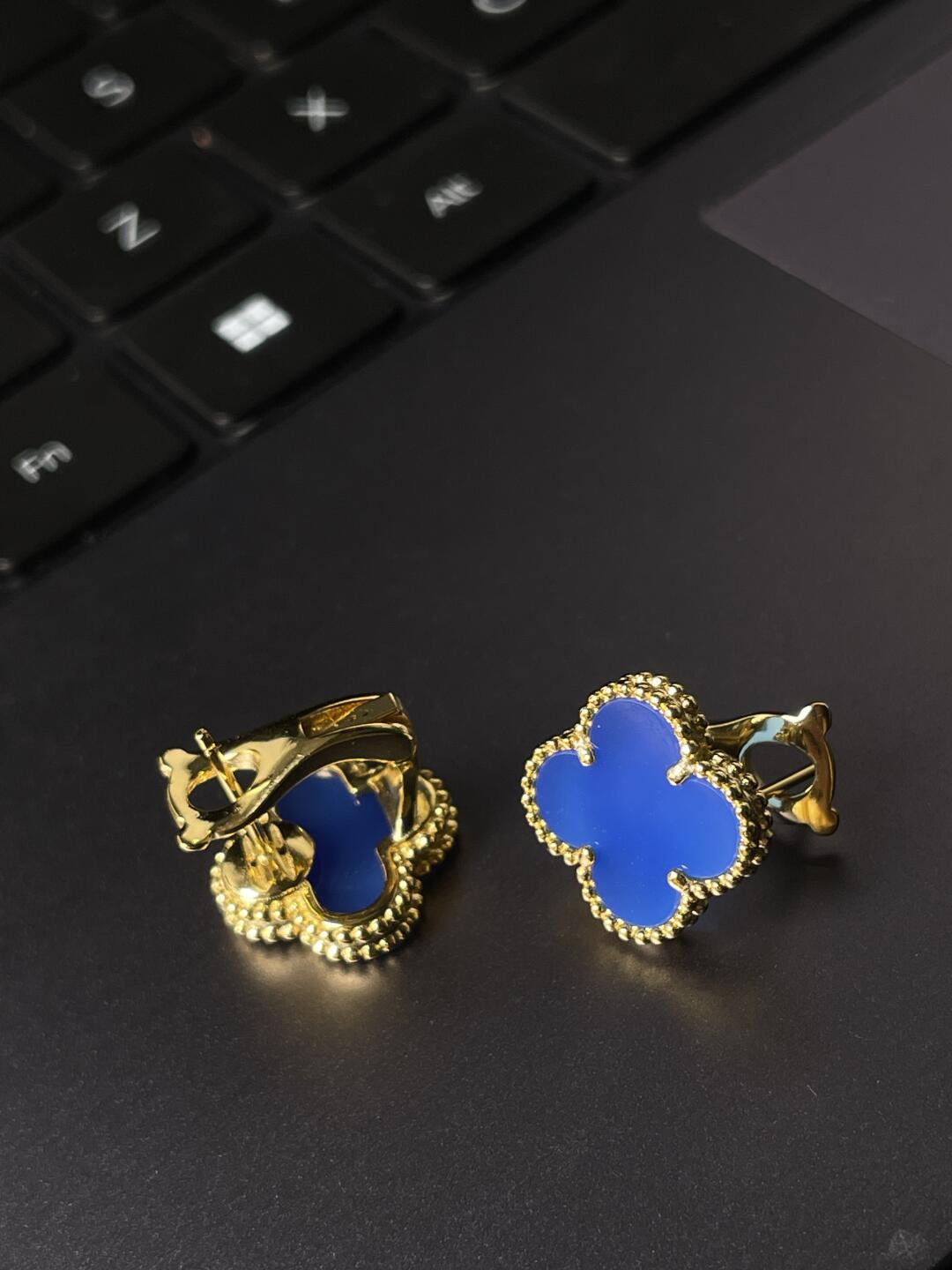 [Glow Jewelry] KLEEBALL GROSS (20mm) 1 MOTIV BLAUE PERLMUTT-OHRSTECKER