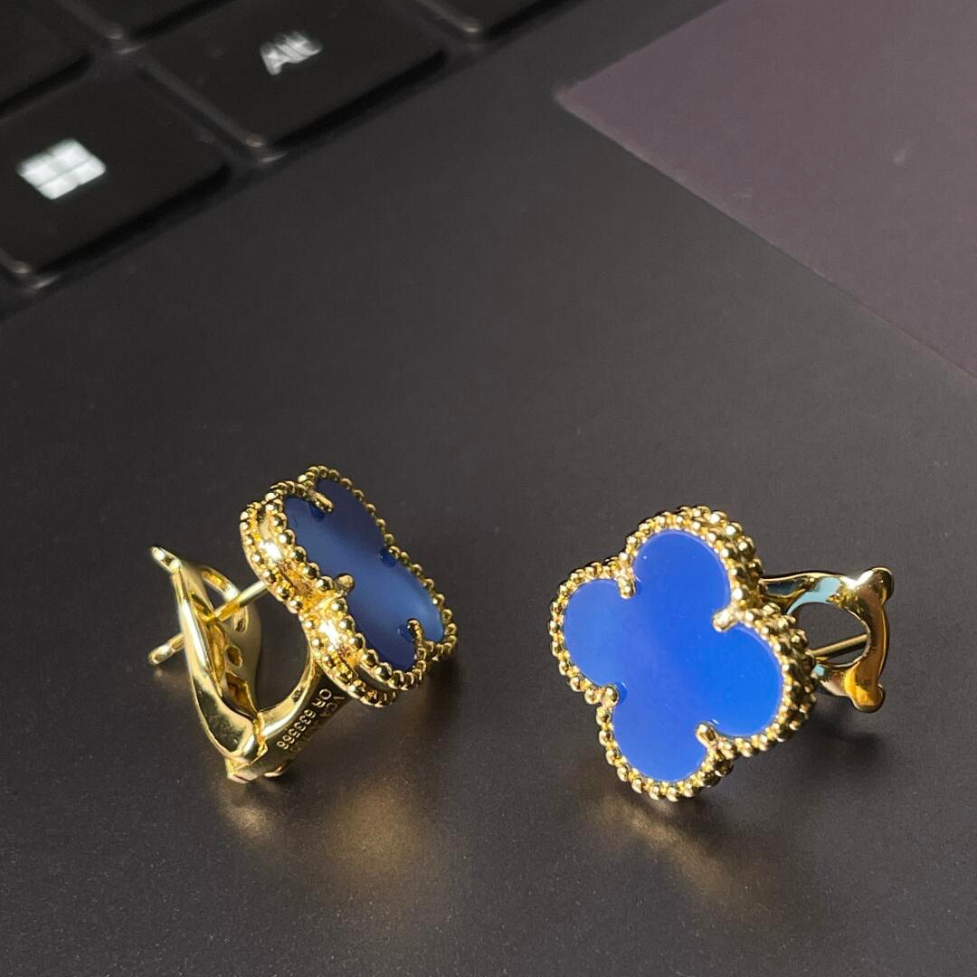 [Glow Jewelry] KLEEBALL GROSS (20mm) 1 MOTIV BLAUE PERLMUTT-OHRSTECKER