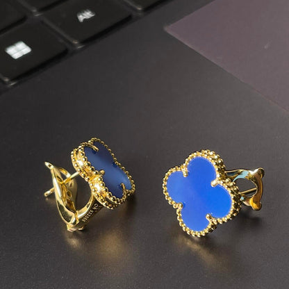 [Glow Jewelry] KLEEBALL GROSS (20mm) 1 MOTIV BLAUE PERLMUTT-OHRSTECKER