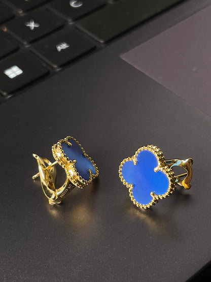 [Glow Jewelry] KLEEBALL GROSS (20mm) 1 MOTIV BLAUE PERLMUTT-OHRSTECKER