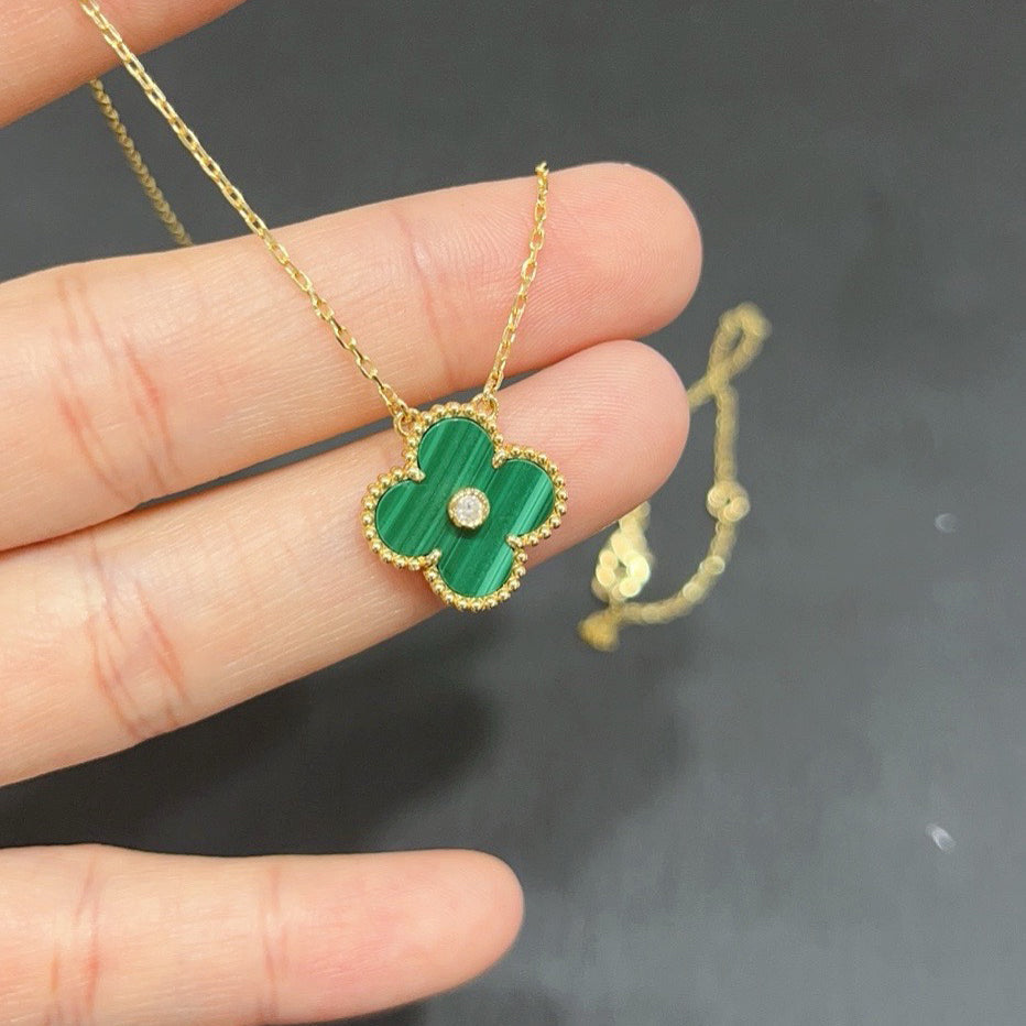 ¡®Glow Jewelry¡¯CLOVER 15MM DIAMOND TURQUOISE NECKLACE
