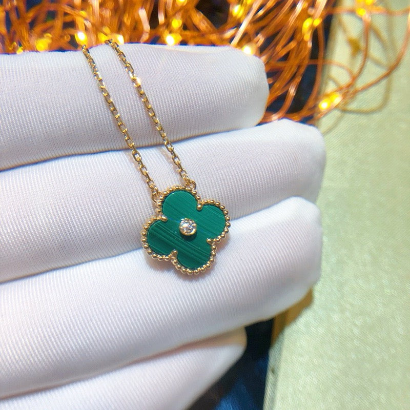 ¡®Glow Jewelry¡¯CLOVER 15MM DIAMOND TURQUOISE NECKLACE