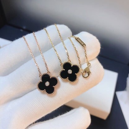Glow Jewelry – KLEE 15MM DIAMANT ONYX HALSKETTE