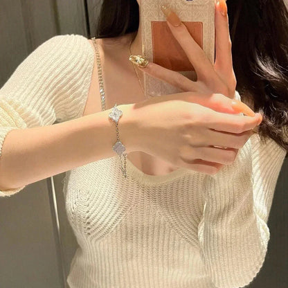 [Glow Jewelry]Neue KOLLEKTION „CLOVER 5 MOTIF PURPLE CHALCEDONY BRACELET“