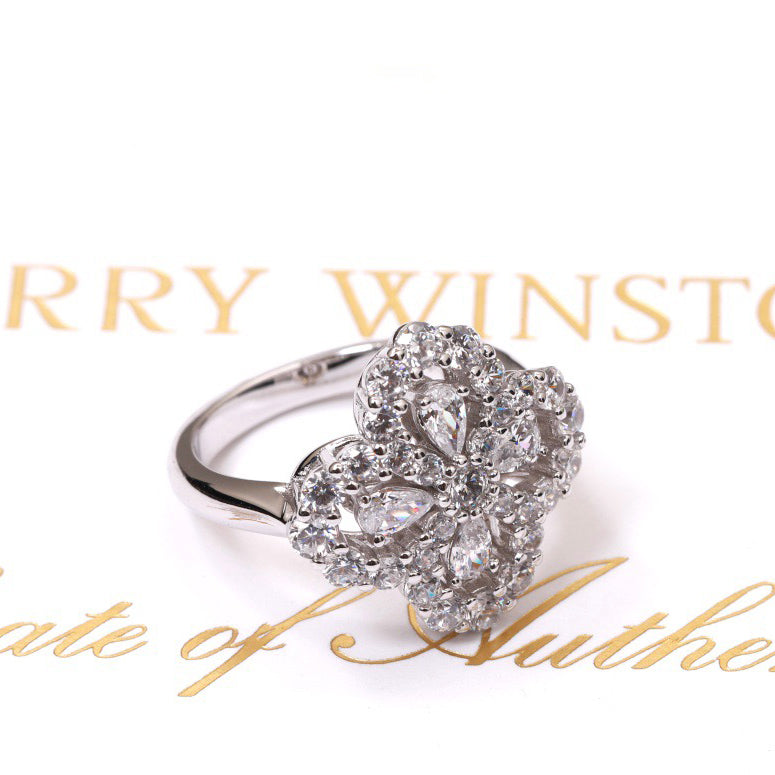 ¡®Glow Jewelry¡¯LOOP RING FULL MOTIF DIAMOND 16MM SILVE