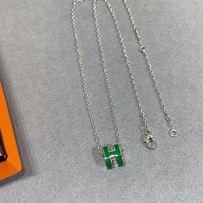 Glow Jewelry POP H GREEN NECKLACE SILVER AND GOLD