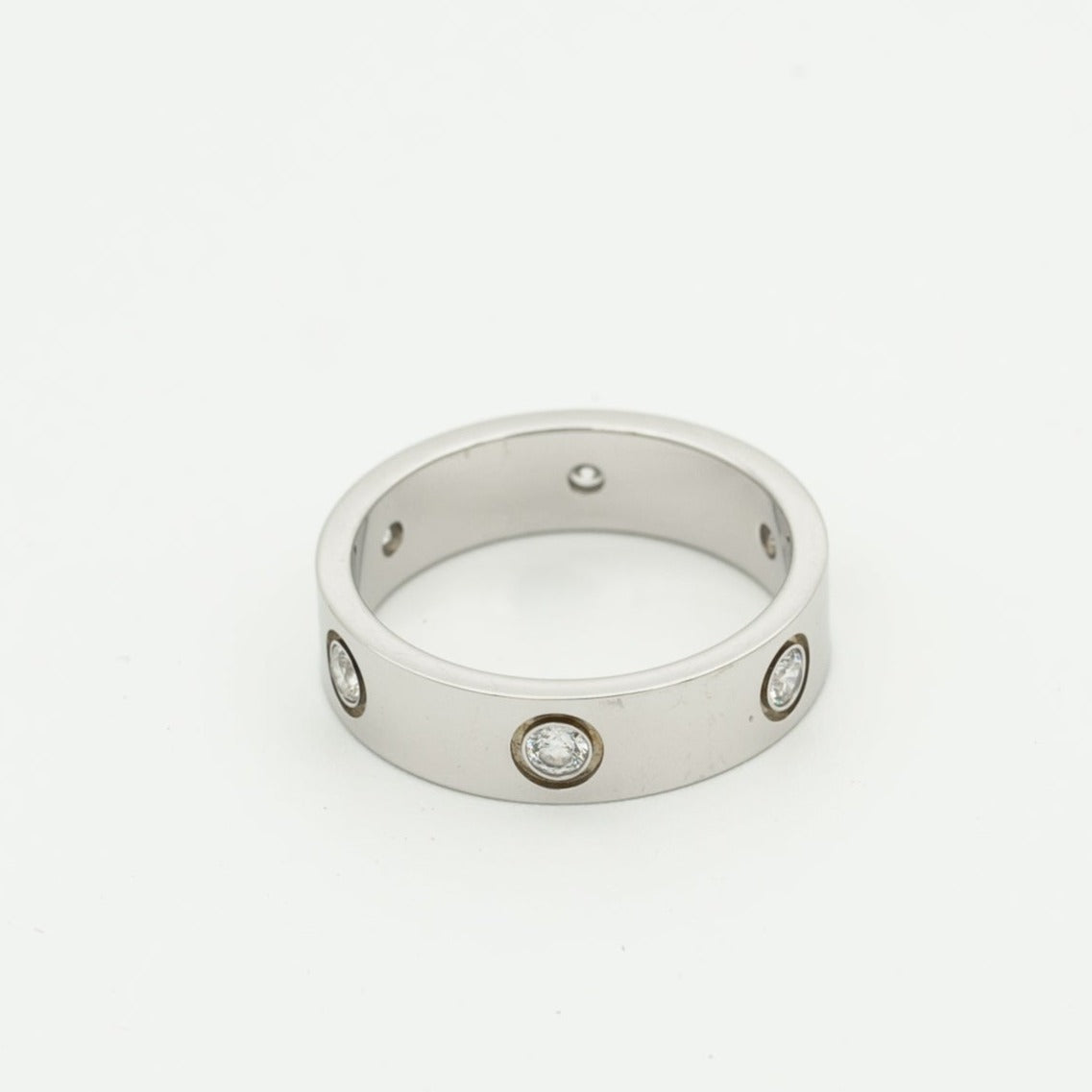 ®Glow Jewelry® LOVE RING 5,5MM 6 DIAMANTEN SILBER