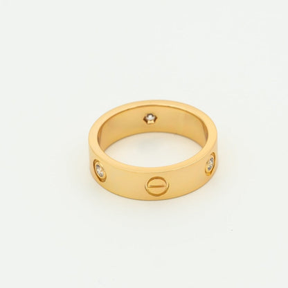 [Glow Jewelry]LOVE RING 5.5MM 3 DIAMONDS PINK GOLD