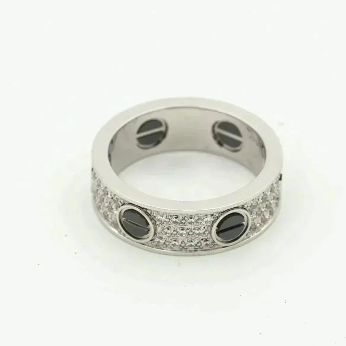 [Glow Jewelry]LOVE RING 5.5MM DIAMONDS PAVED CERAMIC