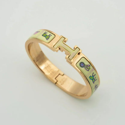 [Glow Jewelry]H PINK GOLD BRACELET CREAM CERAMIC