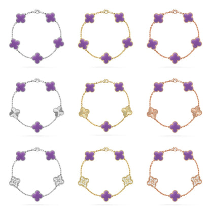 [Glow Jewelry]Neue CLOVER 5 MOTIV HELLVIOLETT ARMBAND KOLLEKTION