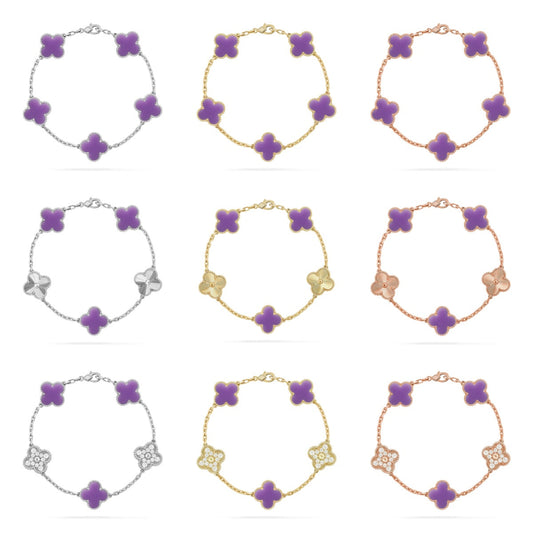 [Glow Jewelry]Neue CLOVER 5 MOTIV HELLVIOLETT ARMBAND KOLLEKTION