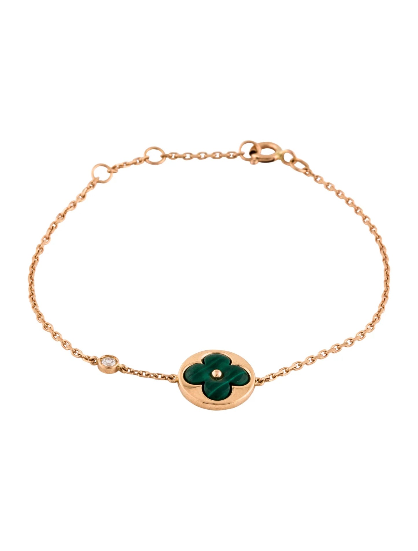 Glow Jewelry SUN MALACHIT 1 DIAMANT ROSÉGOLD ARMREIF