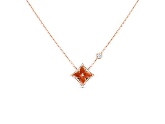 Glow Jewelry STAR-HALSKETTE PINK GOLD 1 DIAMANT