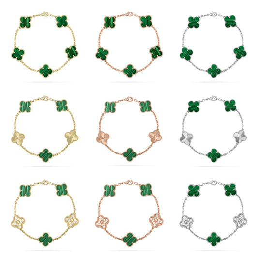 ```json
[Glow Jewelry]Neue MALACHIT-ARMBANDKOLLEKTION MIT 5 KLEE-MOTIVEN
```