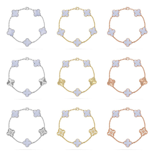 [Glow Jewelry]Neue KOLLEKTION „CLOVER 5 MOTIF PURPLE CHALCEDONY BRACELET“