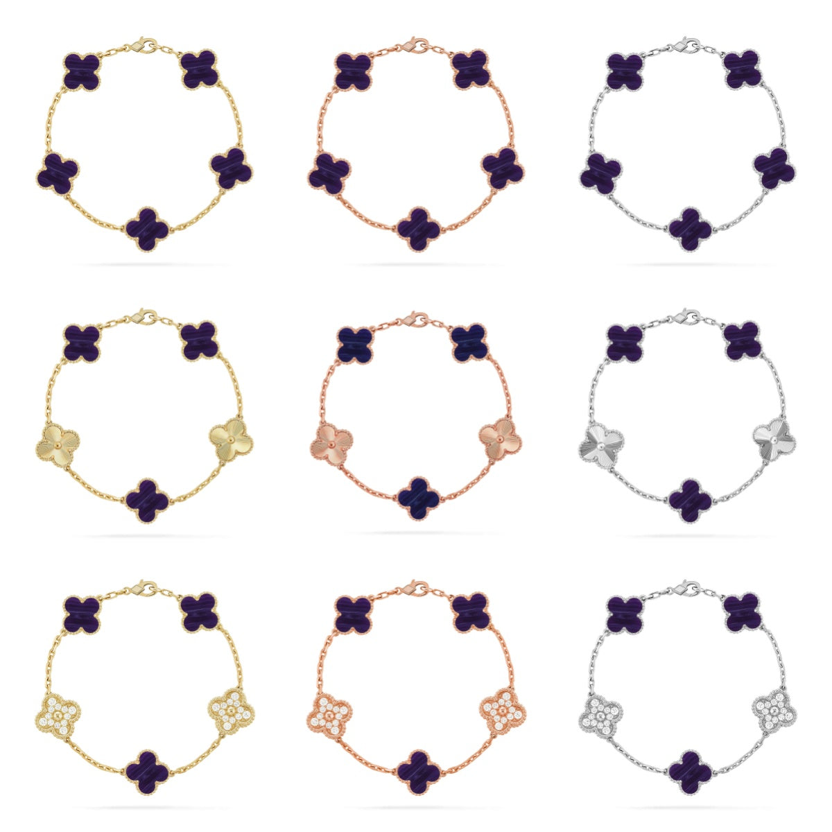 [Glow Jewelry]Neue CLOVER 5 MOTIV LILA STREIFEN ARMBANDKOLLEKTION
