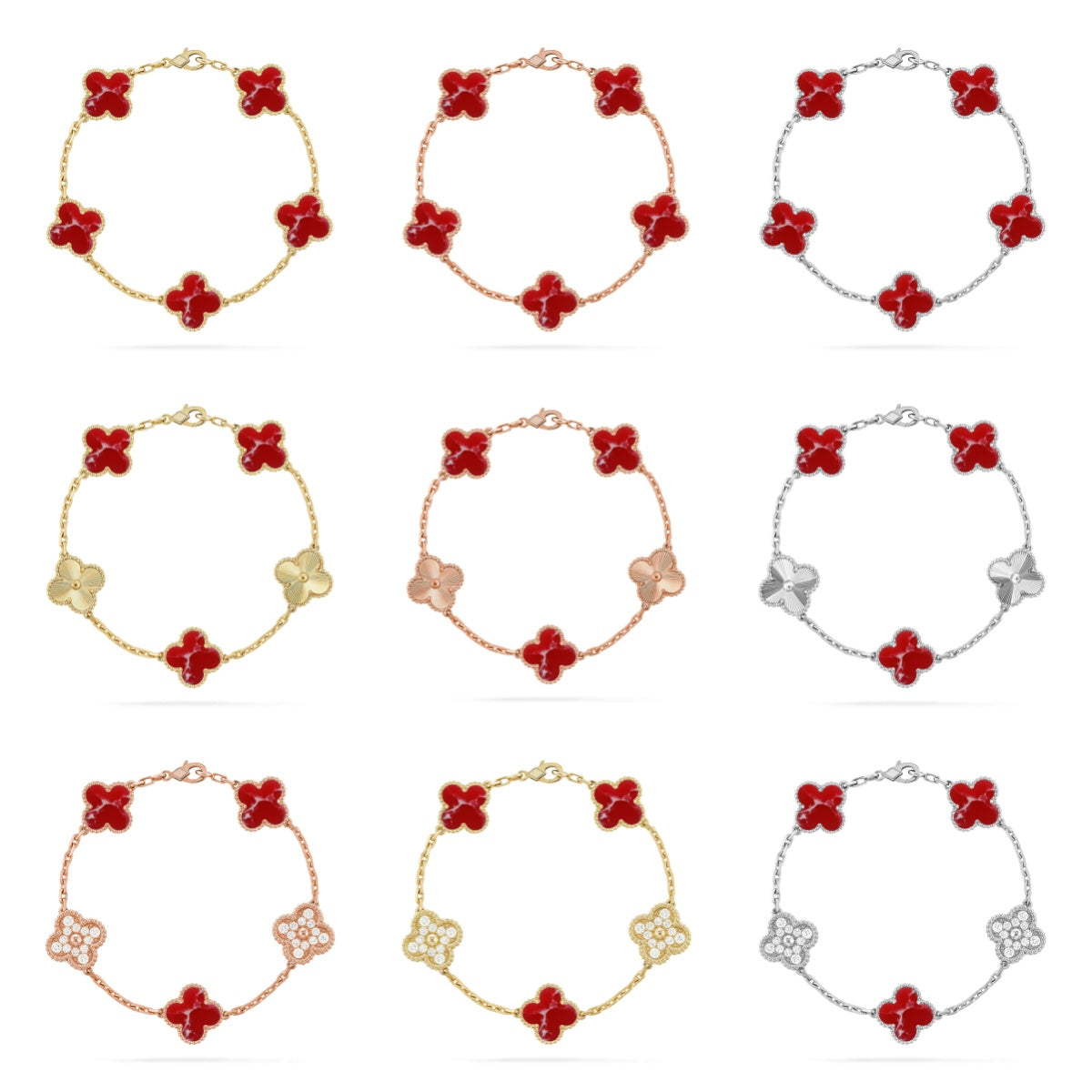 [Glow Jewelry]Neue ARMBANDKOLLEKTION KLASSISCHES ROTES BLUMENMUSTER