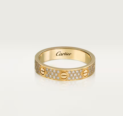 [Glow Jewelry]LOVE RING 4mm-wide full-diamond ring GOLD