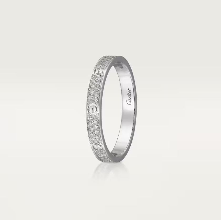 [Glow Jewelry]LOVE RING 2.6mm-wide full-diamond ring silver