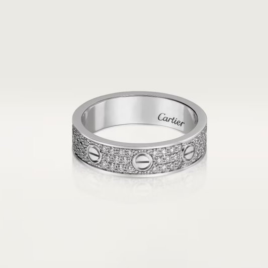 [Glow Jewelry]LOVE RING 4mm-wide full-diamond ring silver