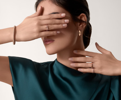 [Glow Jewelry]LOVE RING 2.6mm-wide full-diamond ring Rose Gold