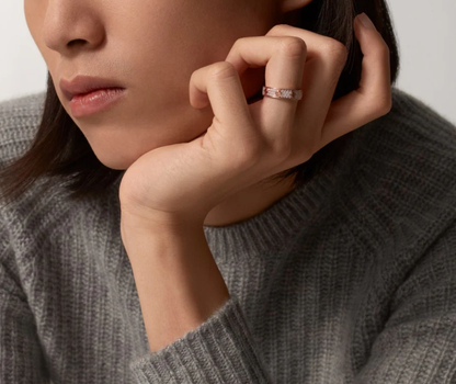 [Glow Jewelry]LOVE RING 4mm-wide full-diamond ring Rose Gold