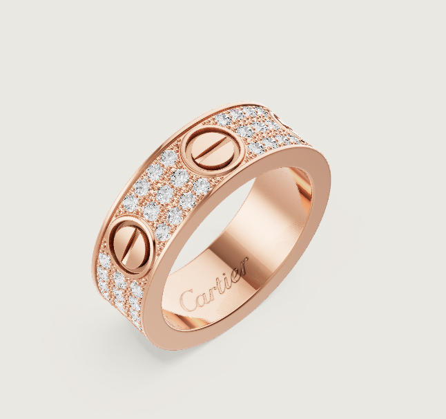 [Glow Jewelry]LOVE RING 6.5mm-wide full-diamond ring Rose Gold